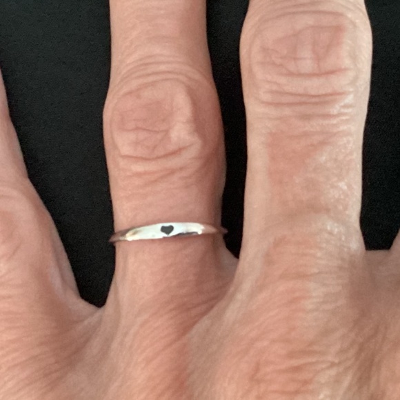 NWT Y2K 925 Sterling Silver Black Heart Ring - Picture 3 of 6